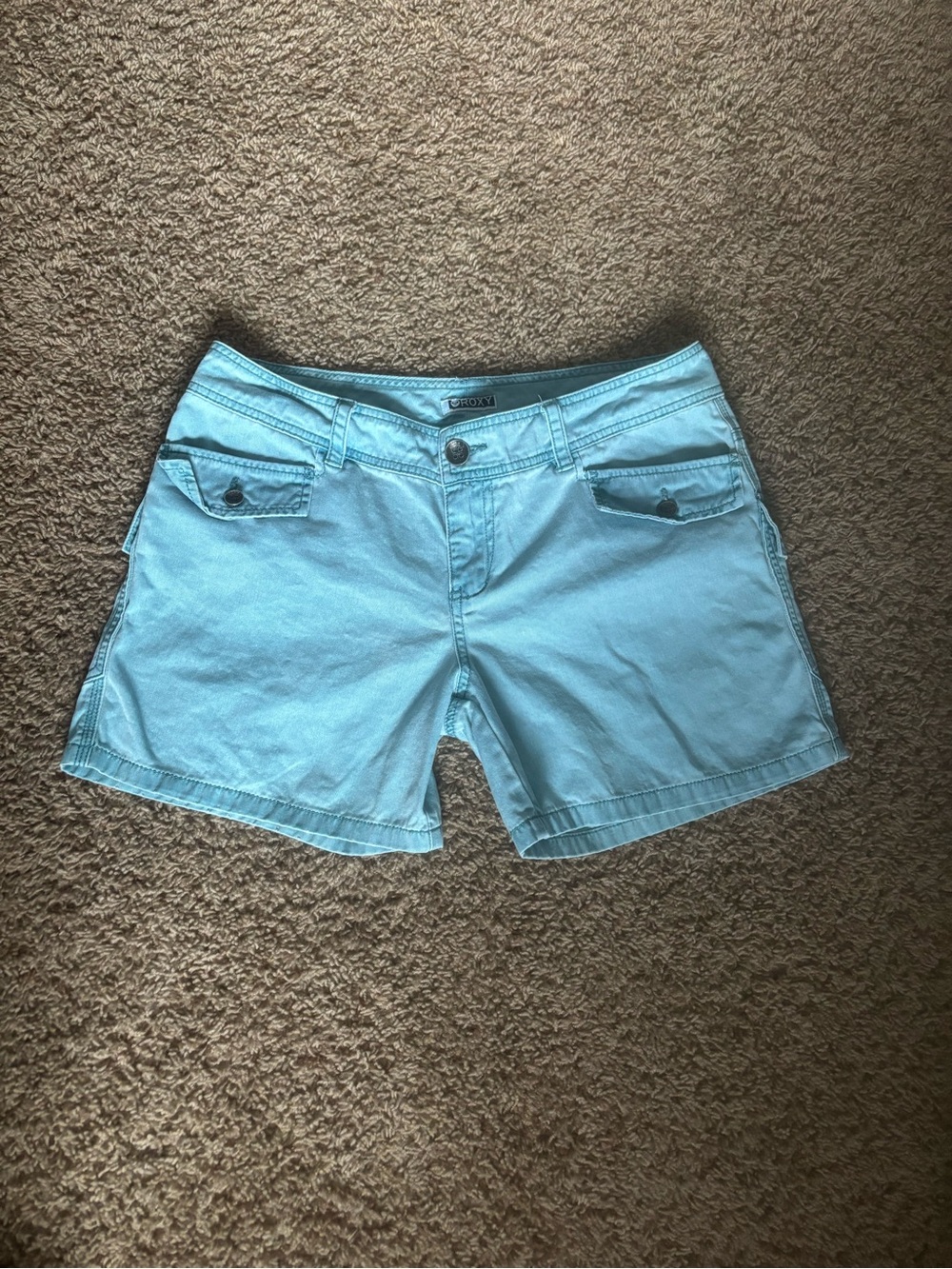 Roxy Light Blue Cotton Women's Bermuda Shorts